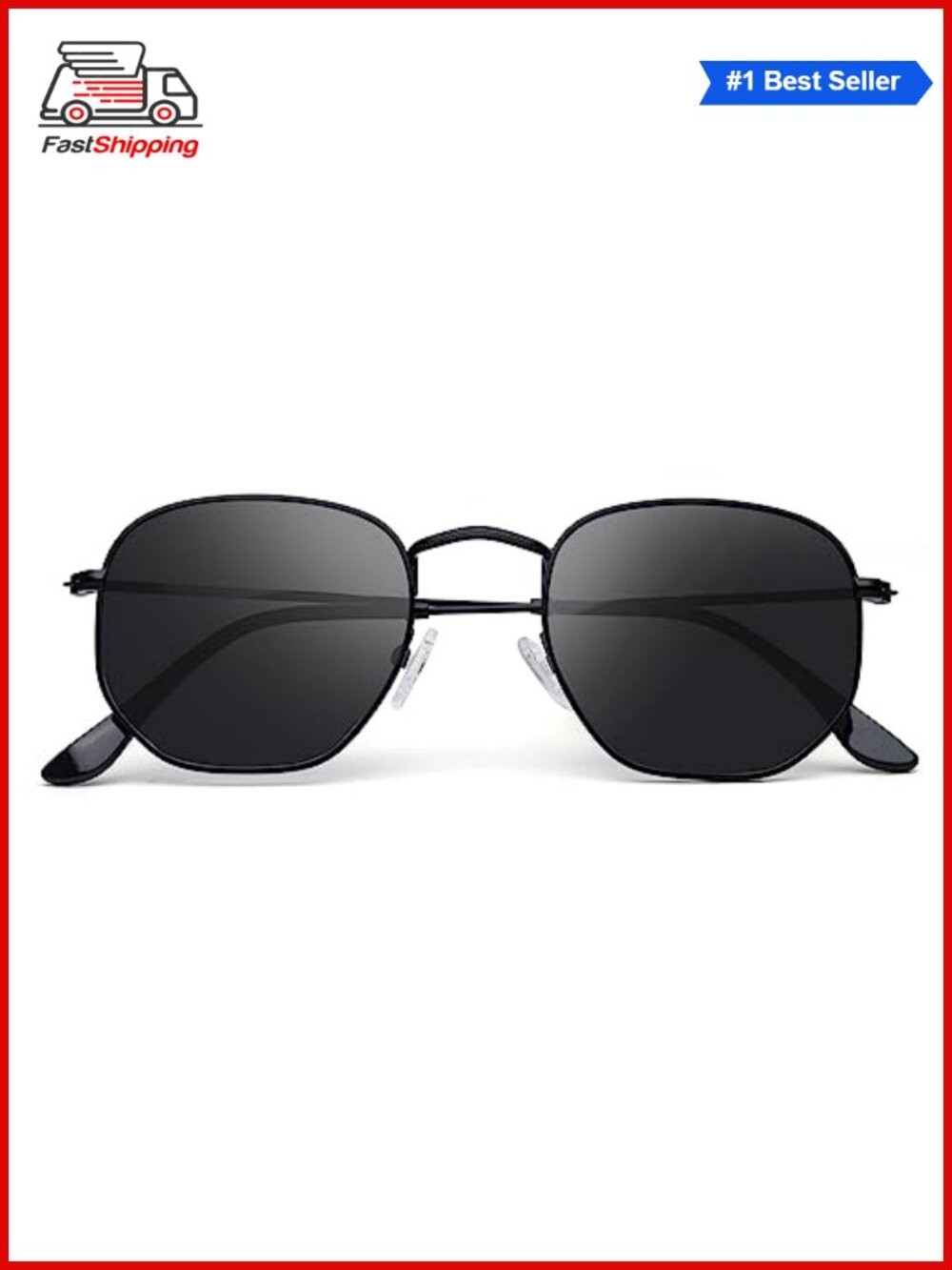✨Polarized Sunglasses UV400 Hexagonal Square Flat Mirrored Sun Glasses